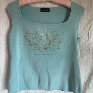 Baby Phat Aqua Tank Top with Gold Accents